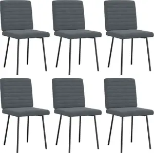 Ēdamistabas krēslu komplekts VidaXL modelis 3315527, 6 gab., tumši pelēks samta apšuvums