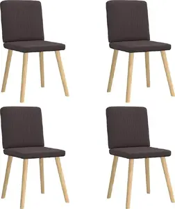 Ēdamistabas krēsli, VidaXL modelis 3315301, 4 gab., tumši brūns auduma pārklājums