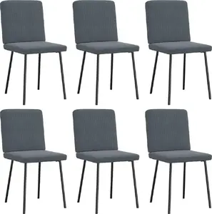 Krēslu komplekts VidaXL 6 gab. ēdamistabas krēsli tumši pelēka samta apdare modelis 3315557