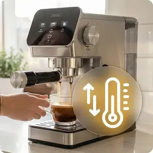 Espresso Machine KERNAU KCM 131 — 900 W, 15 bar, 900 ml water tank, ground coffee & ESE pods, beige