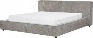 Тканевый кровать Beliani LINARDS 180 x 200 см, серый, мягкая обивка, совместима с латами