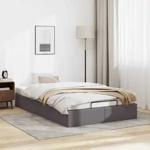 Каркас кровати-оттомана VidaXL 3310792, серый экокожа, для матраса 120x190 см