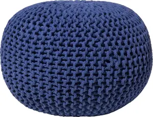 Пуф Ottoman Beliani CONRAD 50 x 35 см, синий, тканевая обивка