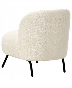 Krēsls Beliani KUMLA Bouclé Salauzti balts – polsterēts atzveltnes krēsls, bouclé audums, modelis 557999