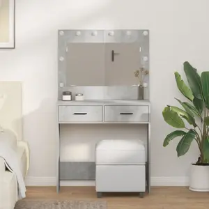 Панель для спальни VidaXL из ДСП бетонно-серого цвета 78,5 x 41 x 135 см
