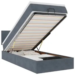 Кровать с матрасом VidaXL 3312525 — 90x203 см, нагрузка до 140 кг, мягкая обивка