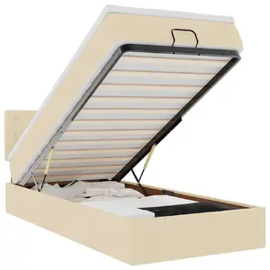 Кровать VidaXL 3312483 с матрасом и подсветкой LED, ткань, 140x200 см, макс. нагрузка 140 кг