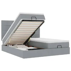 Кровать VidaXL 3314541, обивка из ткани, 180x203 см, грузоподъёмность 280 кг, высота изголовья 128 см