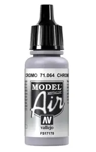 Acrylic Paint VALLEJO 71.064 Silver (Chrome Metallic) — 17 ml Bottle