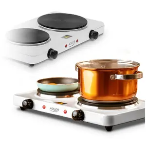 Double electric hot plate Adler AD6520 — two-burner portable electric cooktop