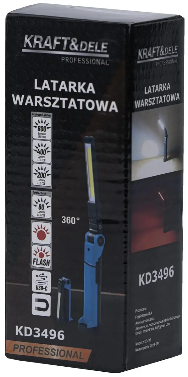 Kraft&Dele KD3496 LED фонарь для мастерской 2500mAh Photo 8