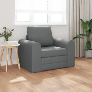 Диван-кровать VidaXL 2-в-1 тёмно-серый тканевый, модель 4106656, раскладной 98x71x83 см