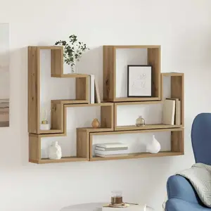 Настенная кубическая полка VidaXL модель 879640 отделка дуб artisan 96 x 12 x 64 см