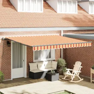 VidaXL автоматическая выдвижная маркиза жёлто‑оранжевая 400×300 см, модель 3330533