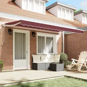 Маркиза VidaXL выдвижная бордовая 350x200 см тканевая - модель 3329668