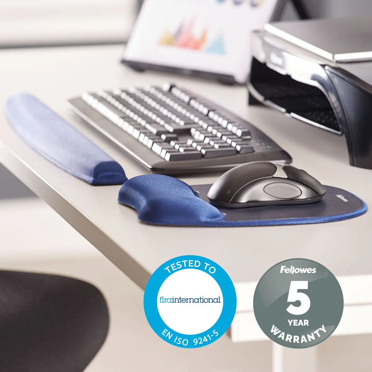 Fellowes 9178401 Wrist Rest - Blue Photo 4