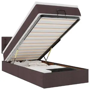 Кровать VidaXL 3312439 с матрасом, односпальная 90x193 см, ткань, нагрузка до 140 кг