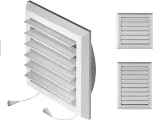 Ventilation grille with pull-cord damper AWENTA T37 for Ø100–125 mm ducts