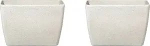 Flower pots set Beliani BARIS — set of 2 beige planters (model 349092 Bel)