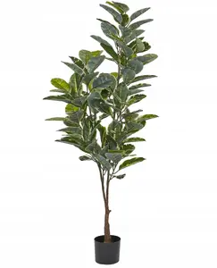 Искусственное комнатное растение Beliani Ficus elastica 160 см — фальшивое фикусовое дерево для интерьера