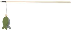 Cat Fishing Rod Toy Trixie TX-45547 — wooden handle, felt fish, catnip, 48 cm
