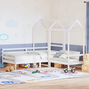 Дневная кровать с скамьей и навесом VidaXL Lumarko 80x200 см, массив сосны