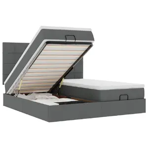 Кровать VidaXL модель 3313686, грузоподъёмность 280 кг, обивка из ткани, для матраса 160x200 см
