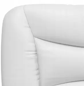 Кровать VidaXL Hvar с матрасом 200x200 см, искусственная кожа, бело‑чёрная