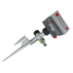 Oscillating garden sprinkler Dedra 80N345 with adjustable spray and 16 nozzles on aluminum spike