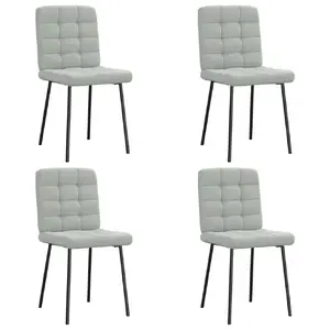Dining/restaurant chair VidaXL 3315180 — foam seat, metal frame, polyester upholstery, polywood, max load 110 kg, pack of 4, grey