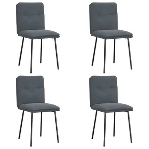 Dining/restaurant chair VidaXL 3315680 — foam seat, metal frame, polyester upholstery, polywood, max load 110 kg, pack of 6, grey