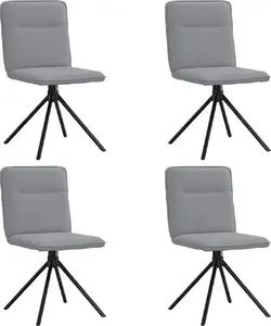 Стулья обеденные VidaXL 3315332, набор из 4 шт., светло-серая тканевая обивка