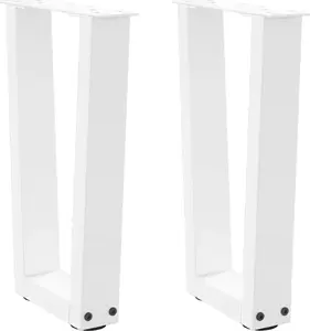 Table Legs V‑shaped 2 pcs White Steel VidaXL 4012625