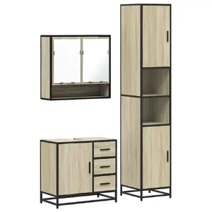 Комплект мебели для ванной комнаты VidaXL 3301106, дуб