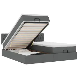 Bed VidaXL 3312830 with 280 kg capacity, fabric upholstery, for 200x200 cm mattress
