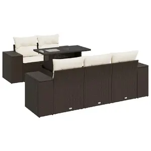Комплект уличной мебели VidaXL 3326734 — 6 предметов с подушками, коричневый