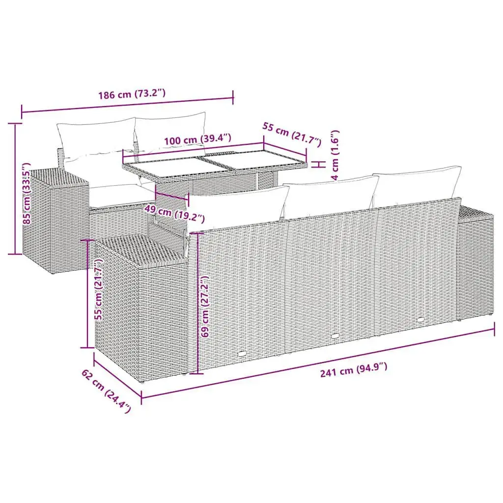 VidaXL 3326734 комплект уличной мебели 6 предметов Photo 12