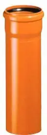 Magnaplast KGEM External Sewerage Pipe with Socket, 110mm Diameter, 2m Length, Foamed Core