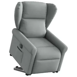 Кресло-акцент VidaXL 3303394 — тканевая обивка, серое, наполнитель из пены, ширина сиденья 50 см, глубина 57 см, высота 41.5 см