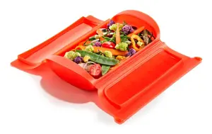 Steamer Lekue 886003 microwave cookware, silicone housing, red, for 1–2 portions