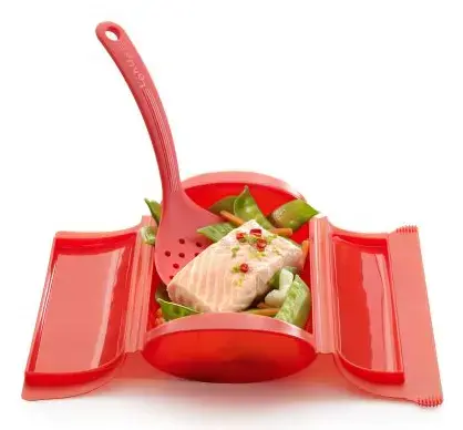 Steamer Lekue 886003 microwave silicone red Photo 4