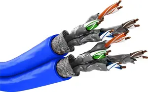Сетевой кабель WENTRONIC Goobay CAT 7A S/FTP PiMF дуплекс, медный провод CU AWG 22/1, синий