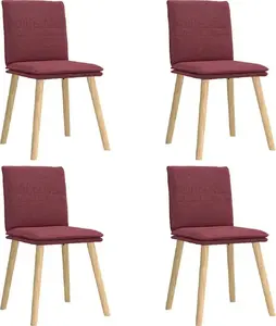 Ēdamistabas krēsli VidaXL 4 gab., auduma apdare vīnkrāsā, modelis 3315358
