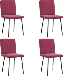Ēdamistabas krēsli komplekts, VidaXL modelis 3315291, 4 gab., vīnsarkana samta apdare