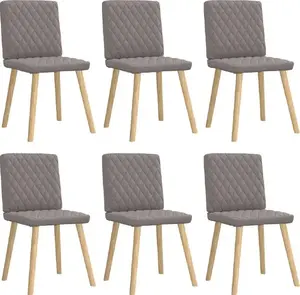 Galdsēdekļi komplekts, VidaXL modelis 3315497, 6 gab., taupe auduma apdare, polsterēti sēdekļi