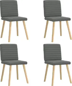 Ēdamistabas krēsli VidaXL komplekts 4 gab., modelis 3315275, tumši pelēks auduma apdare