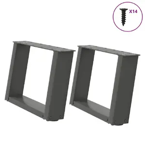 Galda kāja VidaXL 4012766, metāls antracīta krāsā, iekšpusei, augstums 500 mm, platums 430 mm