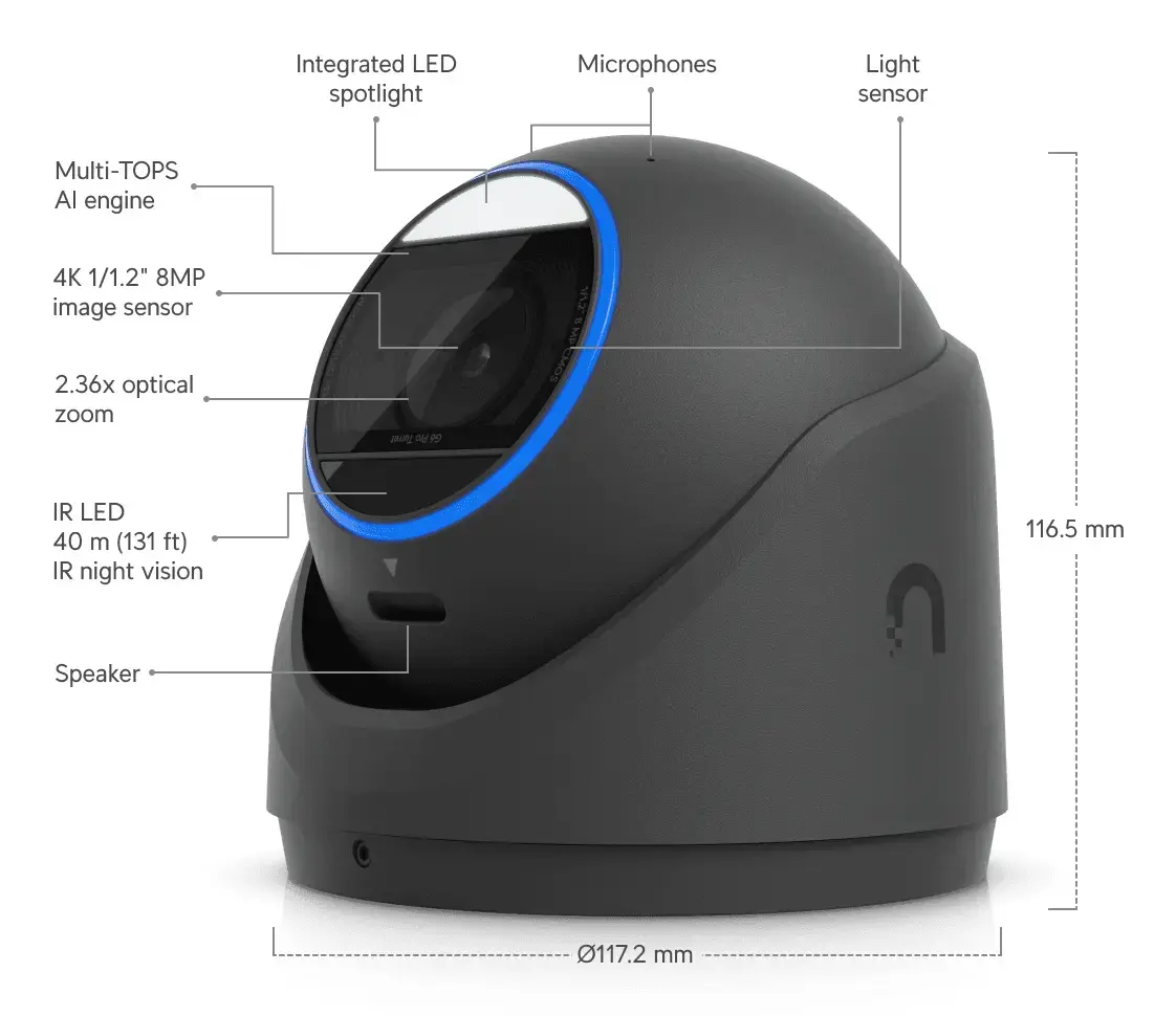UBIQUITI UVC-G6-Pro-Turret-B 4K IP kamera Photo 9