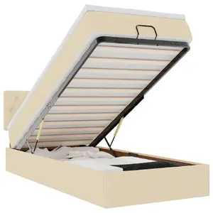 Кровать VidaXL 3312365 односпальная 90x203 см, нагрузка 140 кг, обивка с LED