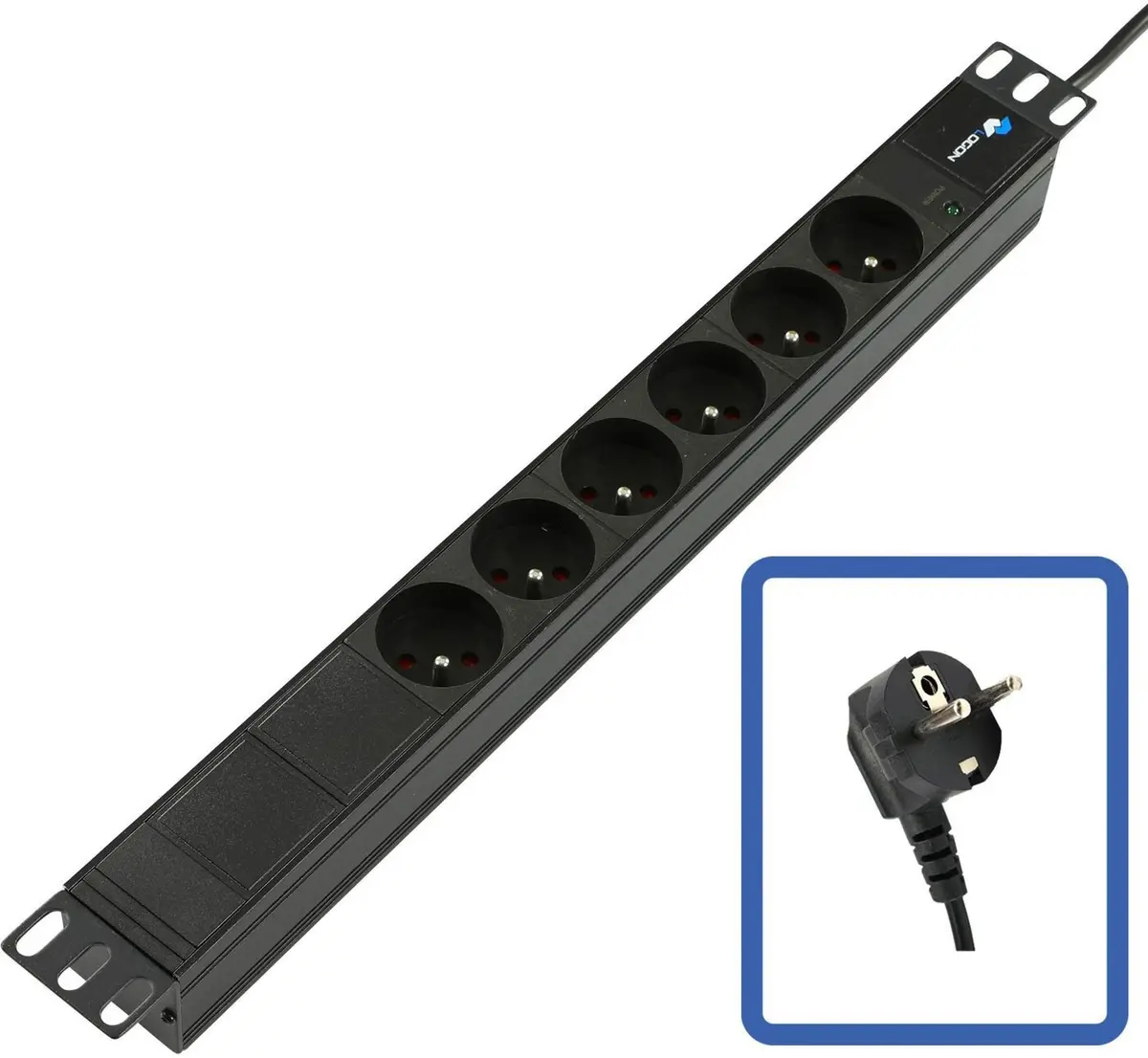 Lanview POWER STRIP 19 - 6 WAYS - 1U - WITH LED POWER power distribution unit (PDU) TUPS045 Photo 2